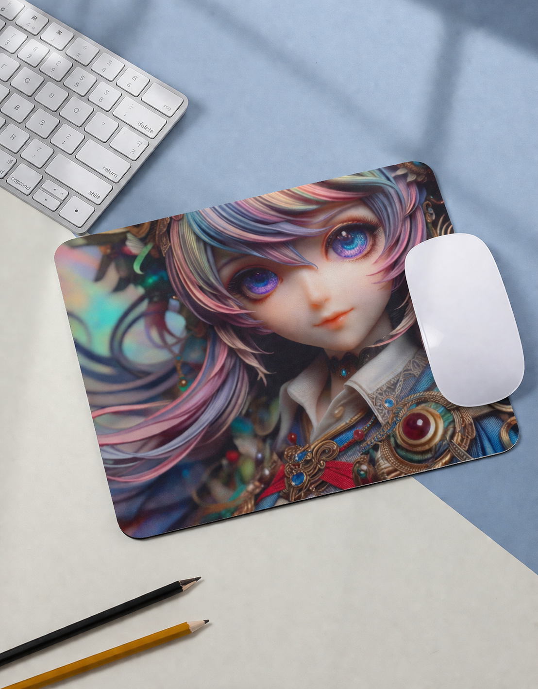Dreamy Anime Girl Aesthetic Mouse Pad