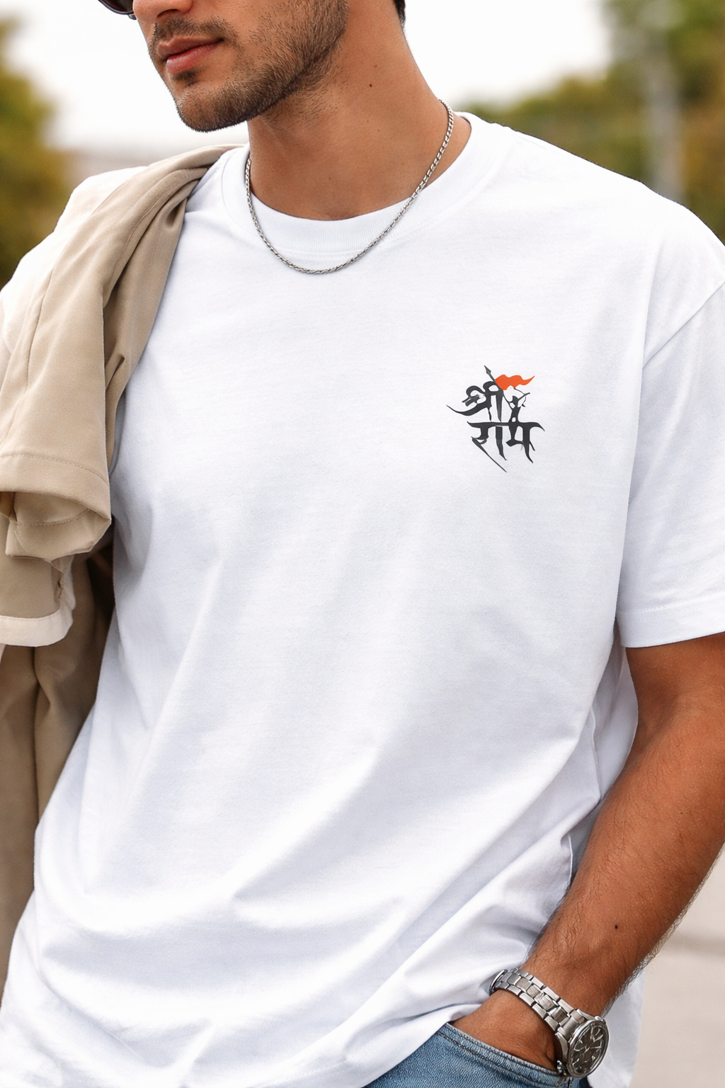 Divine Warrior Lord Ram Oversized Classic T-Shirt